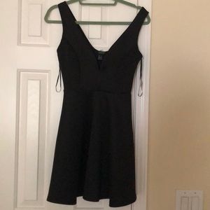 Plunge neck line mini dress